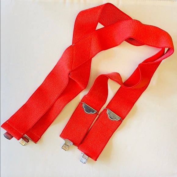 Vintage Red Thick Suspenders | 70’s Grandpa Gear | Rockabilly Punk Rock Hipster - Picture 2 of 10